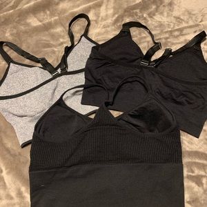 Set of three sports bras